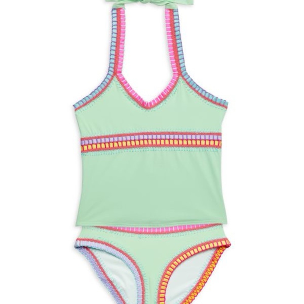 PQ Swim Girl’s 2-piece embroidered swim set